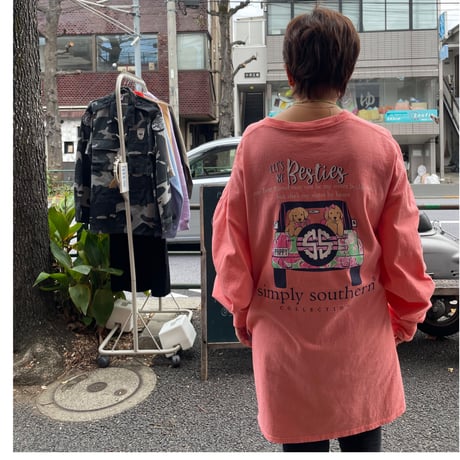 [USED]かわいい♡サーモンピンクBIGプリントTee