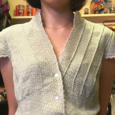 [USED] ミントグリーン！小花柄ワンピース