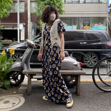 [USED] OLD🌻ひまわり柄オールインワン