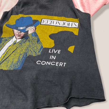 [USED] VINTAGE 'ELTON JOHN'ラグランTee