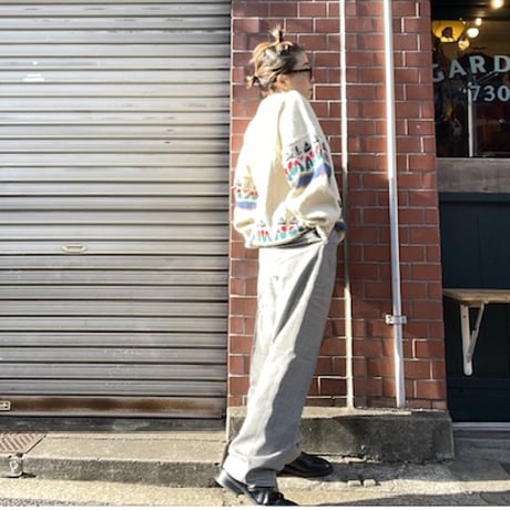 [USED] 千鳥柄 loose タックパンツ