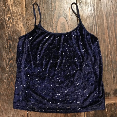 [USED] made in USA. 月&星 ベロア調キャミ