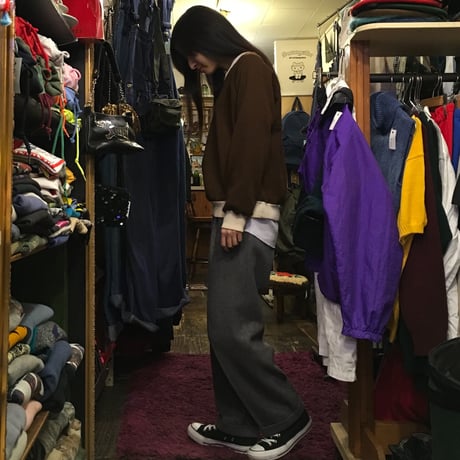 [USED] チョコ色♡ バイカラー SWEAT