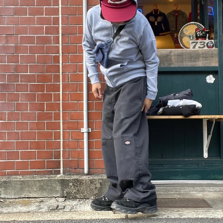 [USED] 極太 Dickies ダブルニー PANTS NAVY (W32)
