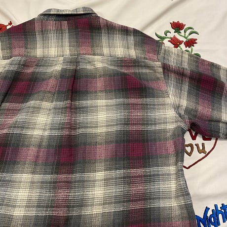 [USED] グレー×ピンクCHECK HEAVYネル