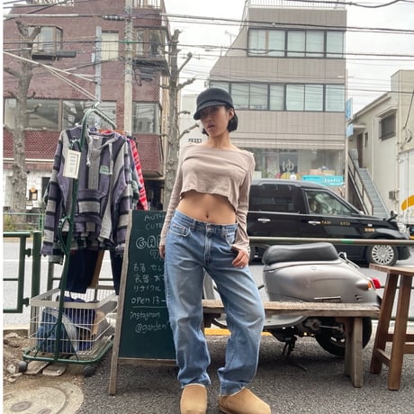[USED]  クロップド丈リブ Long Tee