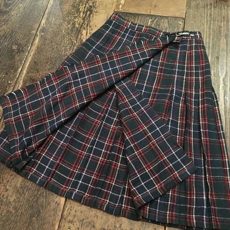 [USED]巻きチェックプリーツスカート