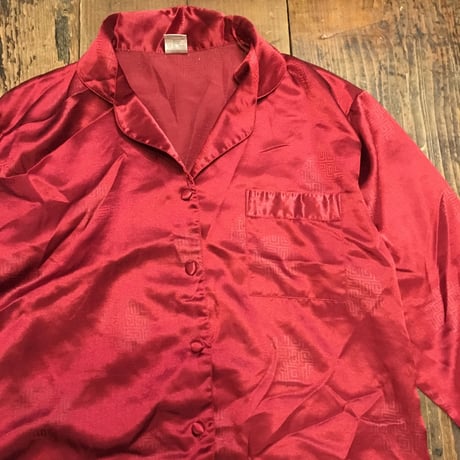 [USED] サテンレッド！CHINA SHIRTS