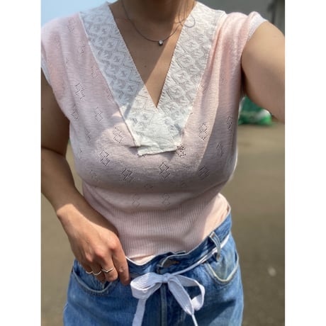 [USED] "BABY PINK" EURO VINTAGE トップス♡