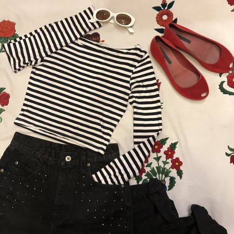 [USED] oh!gal♡ボーダーショートTOPS