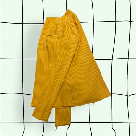 [USED] EURO vintage 黄色 リブニット