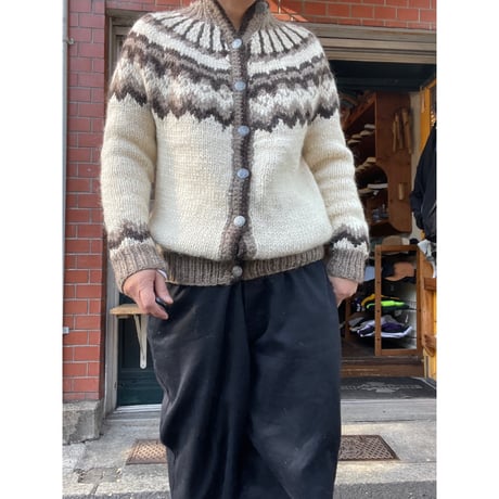 [USED] Wool ノルディック柄 カーディガン