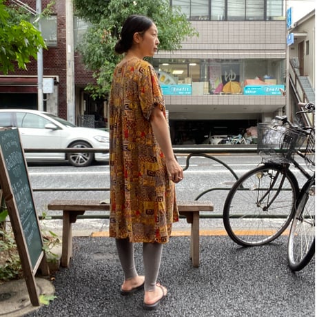[USED] 民族柄 レーヨンワンピース