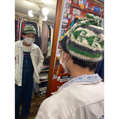 [USED] WOOL🐑耳あてニット帽
