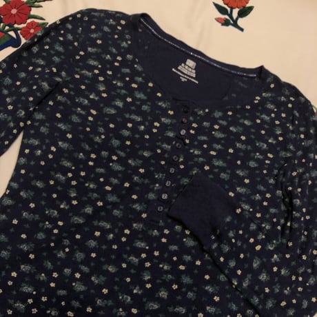 [USED] ヘンリーネック 花柄サーマル