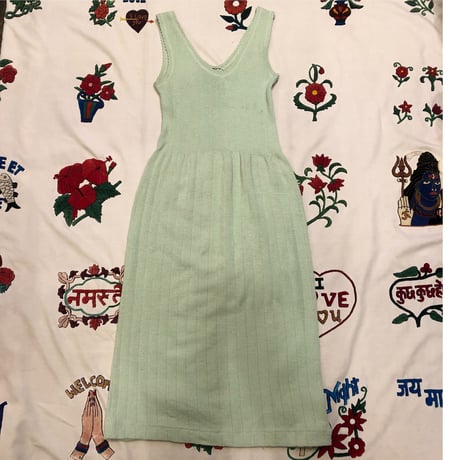 [USED] mint green KNIT ONE-PIECE