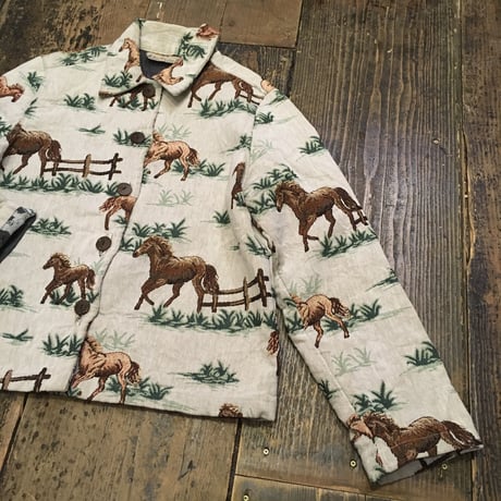 [USED] Horse pattern ゴブラン織りJKT