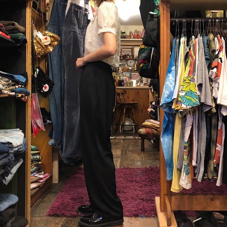 [USED] BLACK POLY PANTS