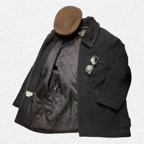 [USED]ボア襟 BLACK WOOL コート　JKT