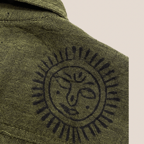 [USED] made in NEPAL カーキシャツ