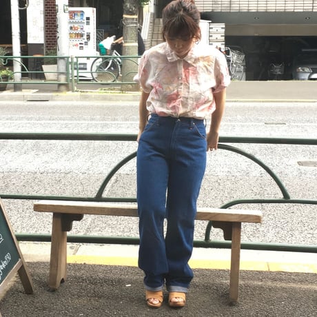 [USED]花柄リネンシャツ
