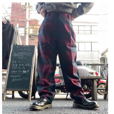 [USED] WooLタータンチェック パンツ