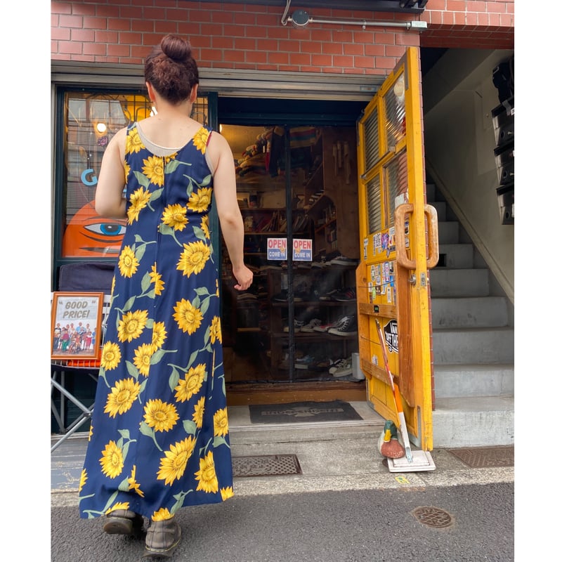 【L】マルベル 「Chic Sunflower」ひまわりワンピース L】マルベル 「Chic Sunflower」ひまわりワンピース