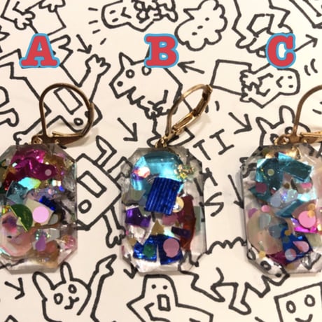 [BENICOTOY] クリア  キラキラ宝石ピアス