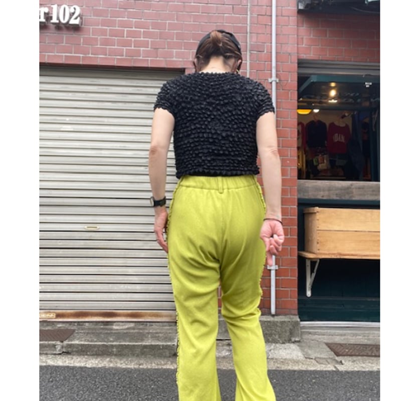 USED] ライムグリーン🍋‍🟩 フレアPOLY PANTS♡ | garden730