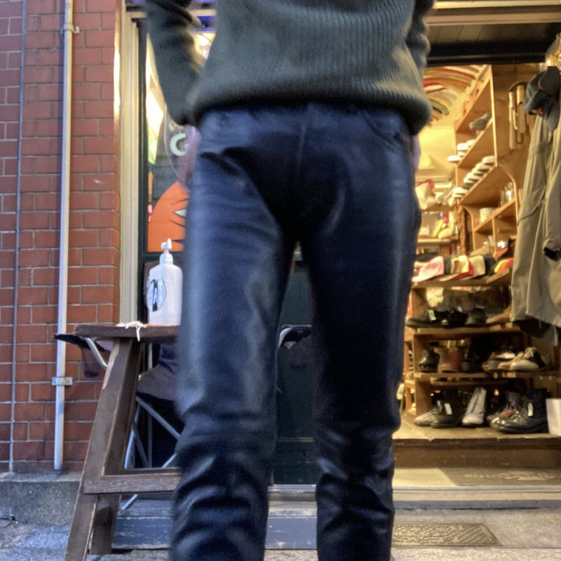 アニエスベー　レザーパンツ　34 ネイビー　フランス製　ラムレザー USED] アニエスb レザーパンツ | garden730
