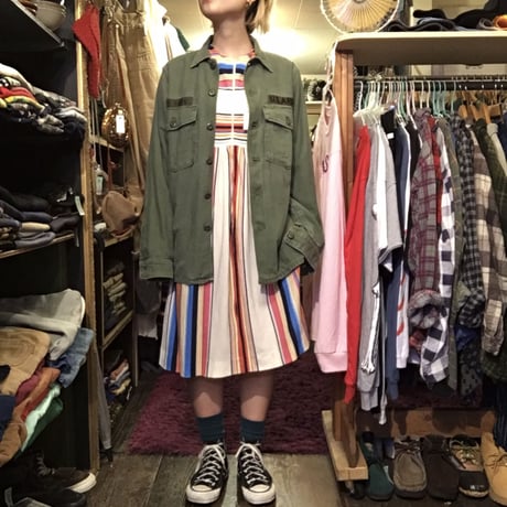 [USED]  70's ストライプ ワンピース