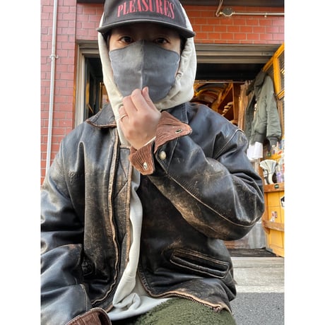 [USED] OLD "GUESS" Leather JKT