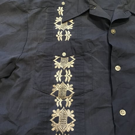 [USED] 渋めブルー キューバシャツ