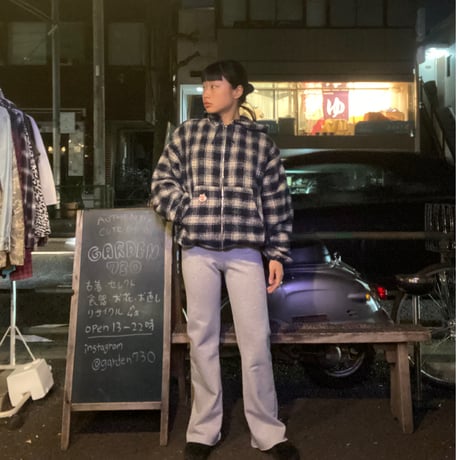 [USED] チェック柄 zip parka