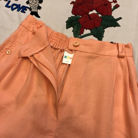 [USED] サーモンピンク RAYON/LINEN SHORTS ♡