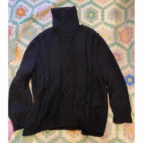 [USED] BLACK タートルニット