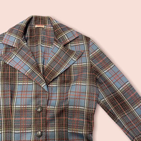 [USED] VINTAGE CHECK POLY JACKET！