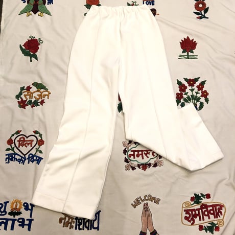 [USED] 70's WHITE  POLY PANTS♡