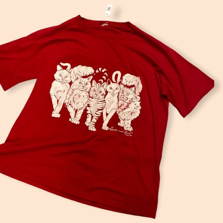[USED]  猫プリントtee  🐈