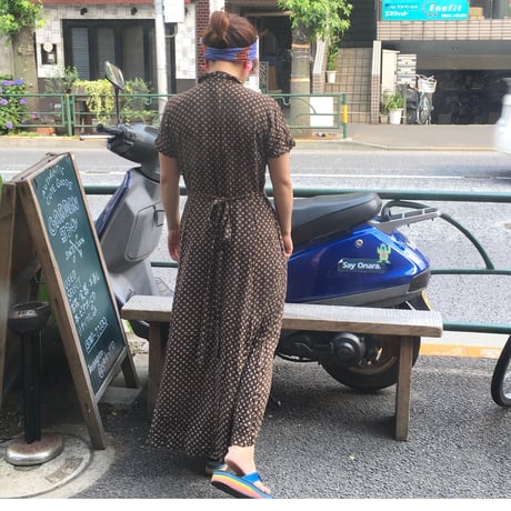 [USED] レーヨン前開きロングワンピース