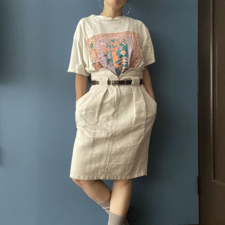 [USED] リネン タック スカート
