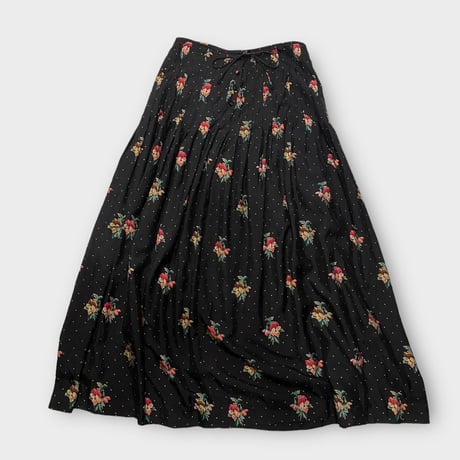 [USED] SILK 花柄LONG SKIRT💐