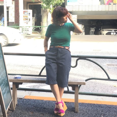 [USED]レディースサイズ渋めボーダーTEE