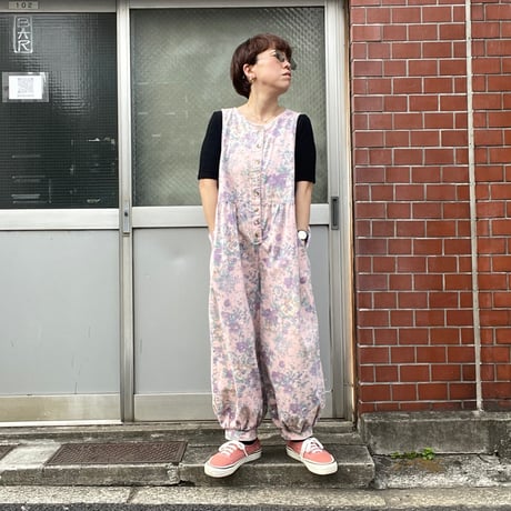 [USED] ボタニカル柄🌼COTTONサロペット
