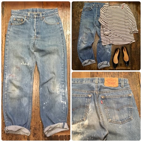 [USED] かわいい落書きペイント汚れの Levis 501