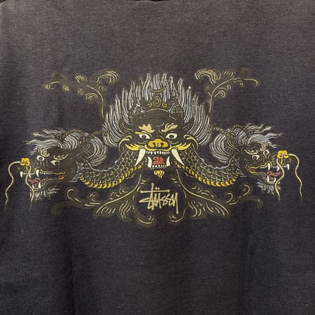 [USED] GOOD PRINT!  STUSSY made in U.S.A.  ドラゴンTee