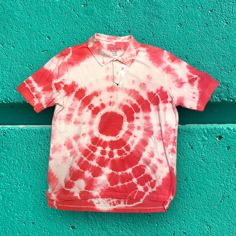 [USED] pink タイダイ BIG ポロシャツ
