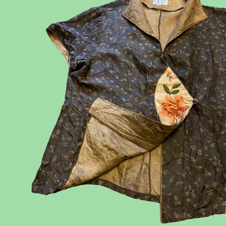 [USED] SILK 刺繍チャイナシャツ