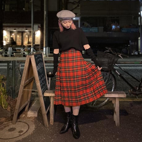 [USED] タータンチェックラップSKIRT❣️