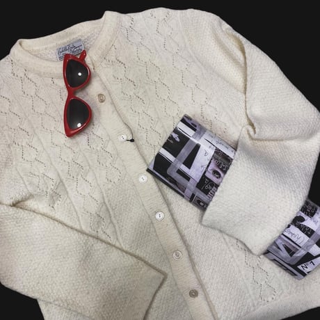 [USED] White Acryl Knitカーディガン